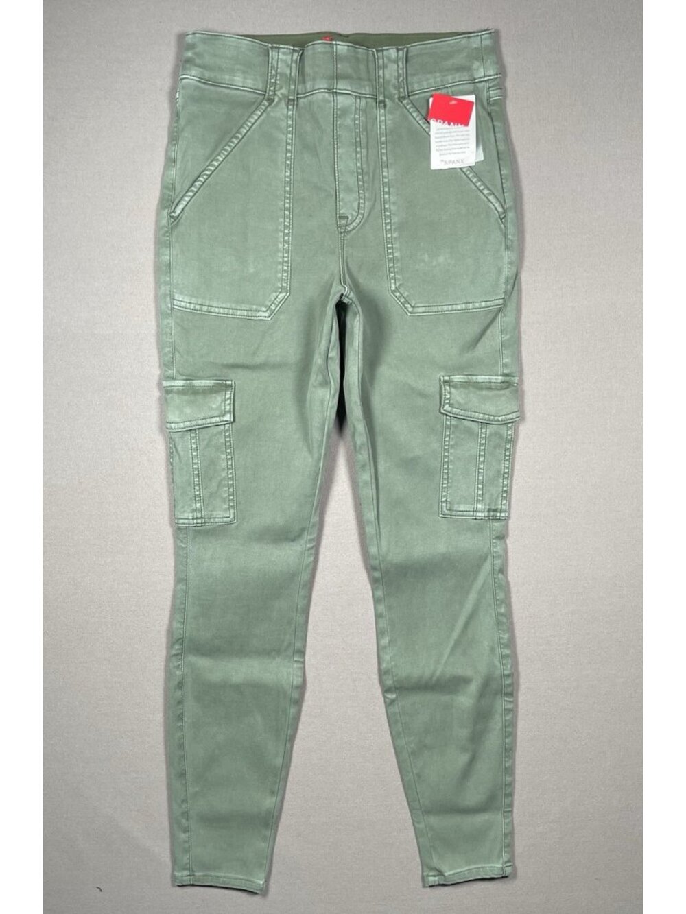 NWT Spanx Stretch Twill Ankle Green Cargo Pants - Women Size Medium